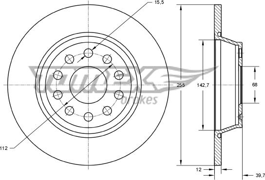 TOMEX brakes TX 74-11 - Гальмівний диск autocars.com.ua