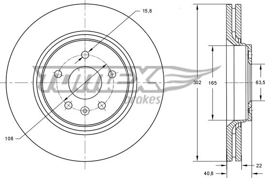 TOMEX brakes TX 74-14 - Гальмівний диск autocars.com.ua