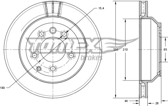 TOMEX brakes TX 74-16 - Гальмівний диск autocars.com.ua