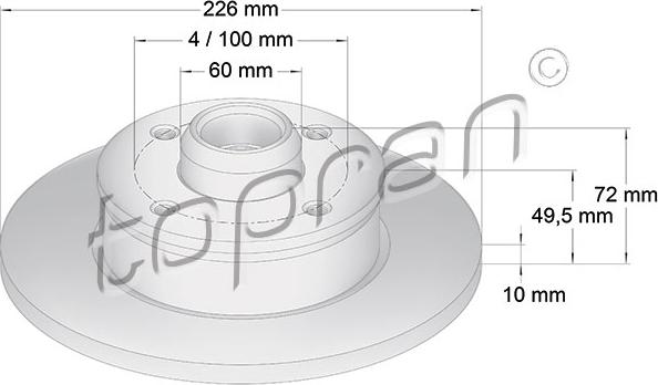 Topran 103 526 - Гальмівний диск autocars.com.ua