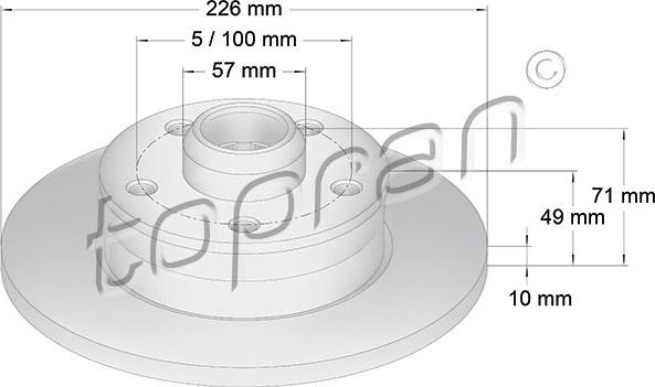 Topran 103 527 - Тормозной диск avtokuzovplus.com.ua