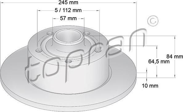 Topran 104 436 - Гальмівний диск autocars.com.ua