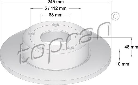 Topran 109 525 - Гальмівний диск autocars.com.ua