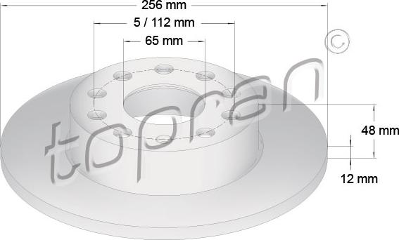 Topran 110 080 - Гальмівний диск autocars.com.ua