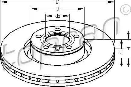 Topran 110 308 - Гальмівний диск autocars.com.ua