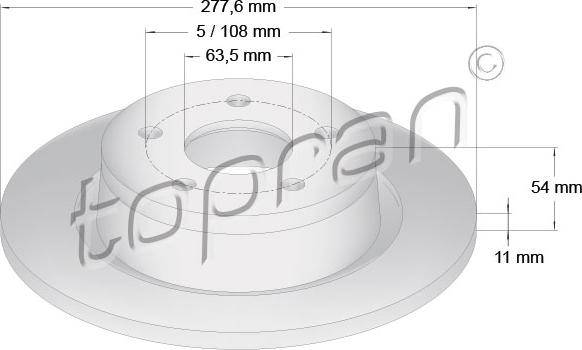 Topran 302 249 - Гальмівний диск autocars.com.ua