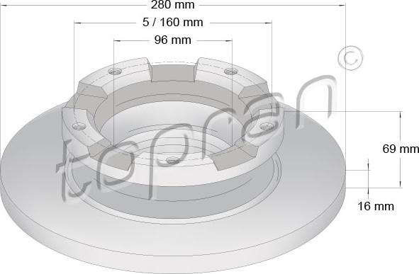 Topran 303 971 - Тормозной диск avtokuzovplus.com.ua