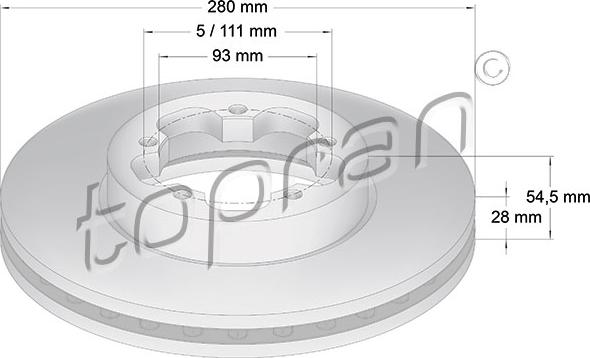 Topran 303 972 - Гальмівний диск autocars.com.ua