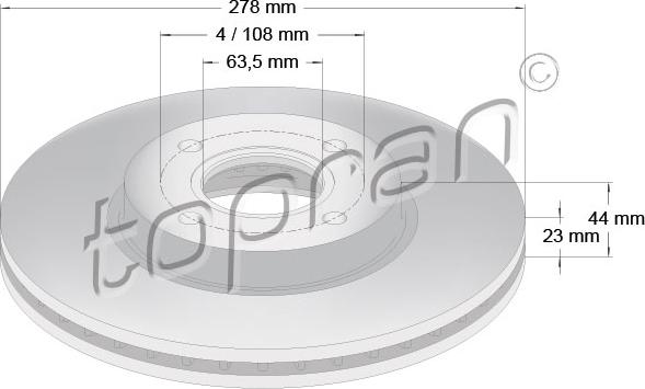 Topran 304 458 - Тормозной диск avtokuzovplus.com.ua