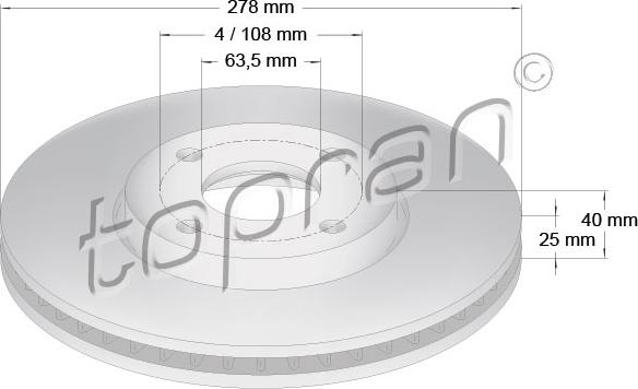 Topran 304 886 - Гальмівний диск autocars.com.ua