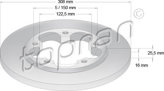 Topran 305 091 - Тормозной диск autodnr.net