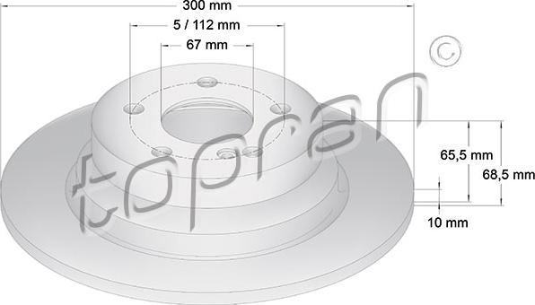 Topran 401 054 - Гальмівний диск autocars.com.ua