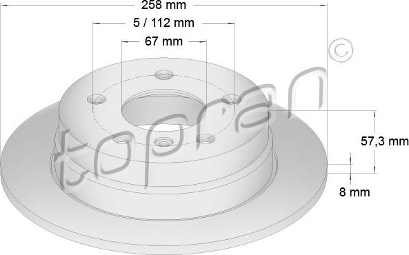 Topran 401 386 - Гальмівний диск autocars.com.ua