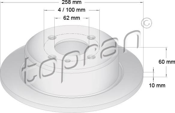 Topran 500 557 - Гальмівний диск autocars.com.ua