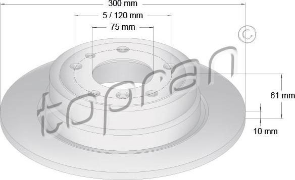 Topran 500 562 - Гальмівний диск autocars.com.ua