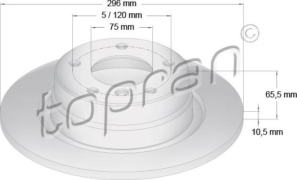 Topran 500 950 - Гальмівний диск autocars.com.ua