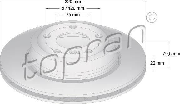 Topran 501 193 - Тормозной диск avtokuzovplus.com.ua