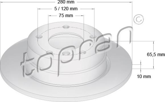 Topran 501 223 - Тормозной диск avtokuzovplus.com.ua