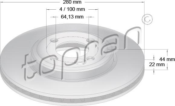 Topran 501 713 - Тормозной диск avtokuzovplus.com.ua