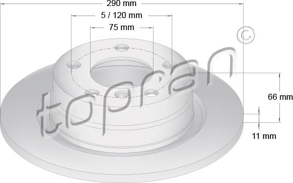 Topran 501 903 - Гальмівний диск autocars.com.ua