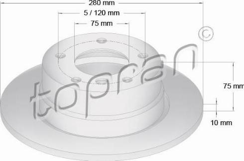 Topran 502 027 - Гальмівний диск autocars.com.ua