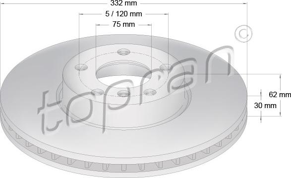 Topran 502 031 - Гальмівний диск autocars.com.ua