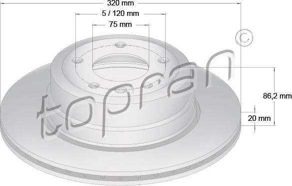 Topran 502 874 - Тормозной диск avtokuzovplus.com.ua