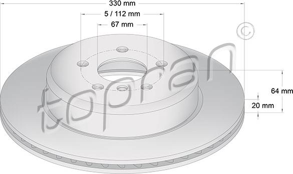 Topran 503 974 - Гальмівний диск autocars.com.ua