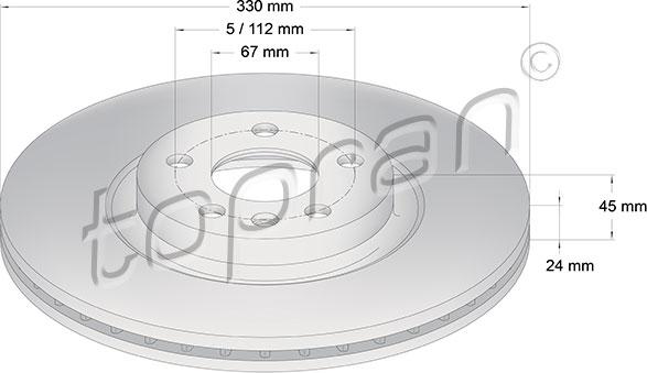 Topran 504 055 - Гальмівний диск autocars.com.ua