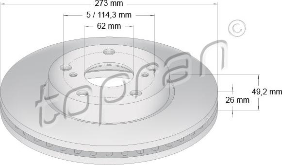 Topran 600 588 - Гальмівний диск autocars.com.ua