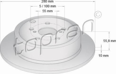 Topran 600 596 - Тормозной диск avtokuzovplus.com.ua