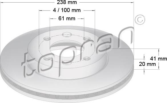 Topran 700 176 - Тормозной диск avtokuzovplus.com.ua