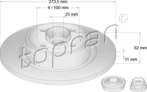 Topran 700 642 - Тормозной диск avtokuzovplus.com.ua