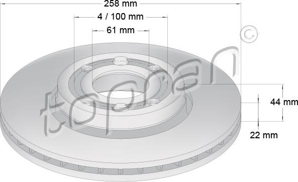 Topran 701 203 - Тормозной диск avtokuzovplus.com.ua