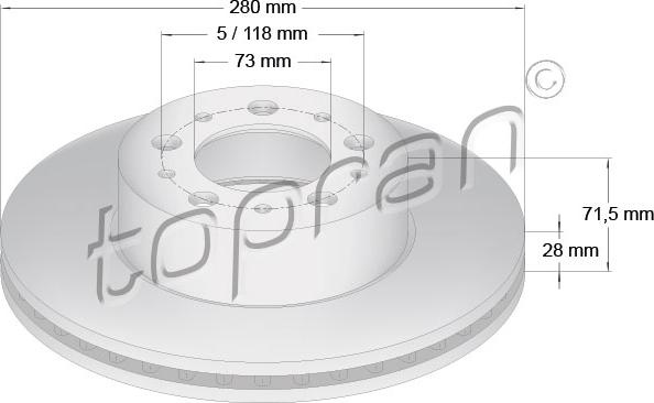 Topran 722 458 - Тормозной диск avtokuzovplus.com.ua