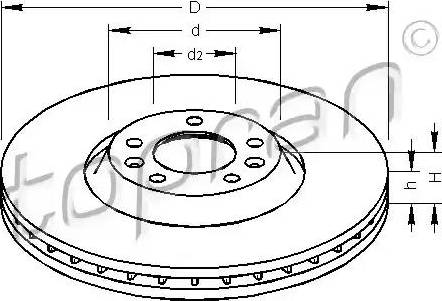 Topran 722 459 - Гальмівний диск autocars.com.ua