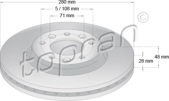 Topran 722 486 - Тормозной диск autodnr.net