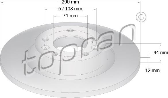 Topran 723 268 - Тормозной диск avtokuzovplus.com.ua