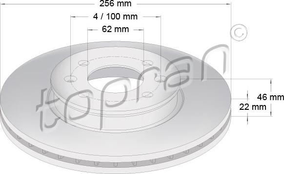 Topran 820 260 - Гальмівний диск autocars.com.ua