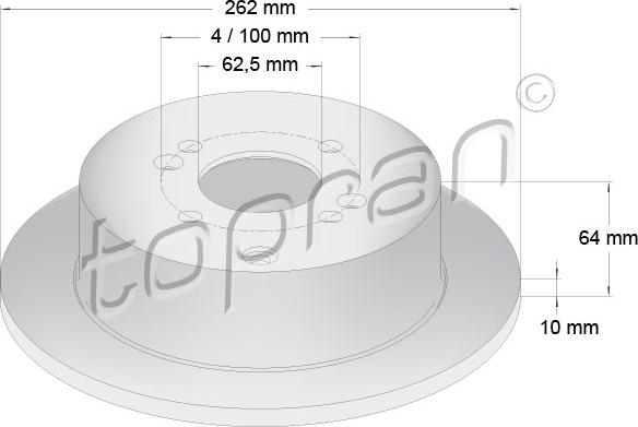 Topran 820 281 - Гальмівний диск autocars.com.ua