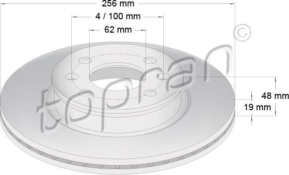 Topran 820 308 - Тормозной диск avtokuzovplus.com.ua