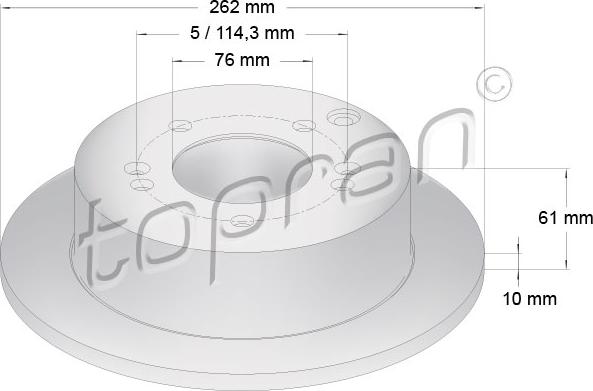 Topran 820 381 - Гальмівний диск autocars.com.ua