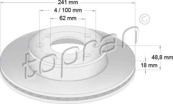 Topran 820 765 - Гальмівний диск autocars.com.ua