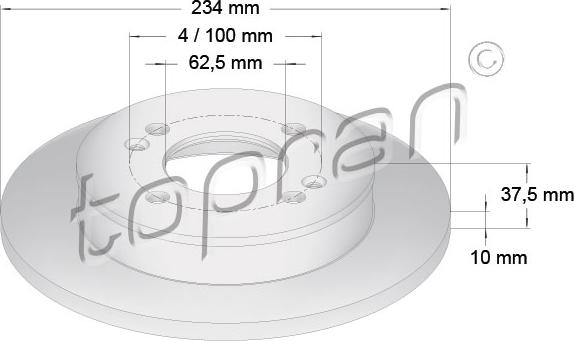 Topran 821 169 - Гальмівний диск autocars.com.ua