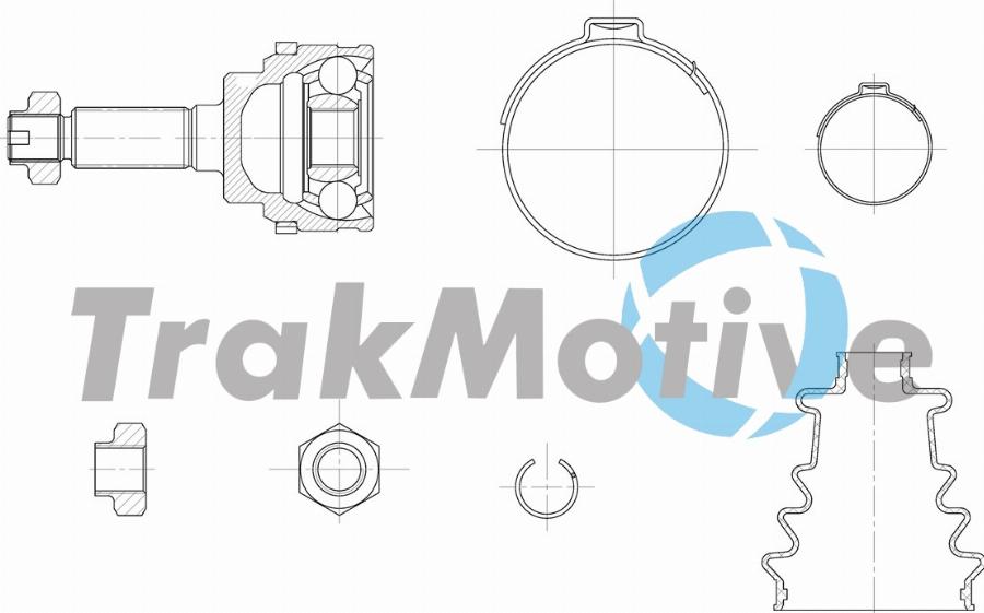 TrakMotive 40-0972 - Шарнірний комплект, ШРУС, приводний вал autocars.com.ua