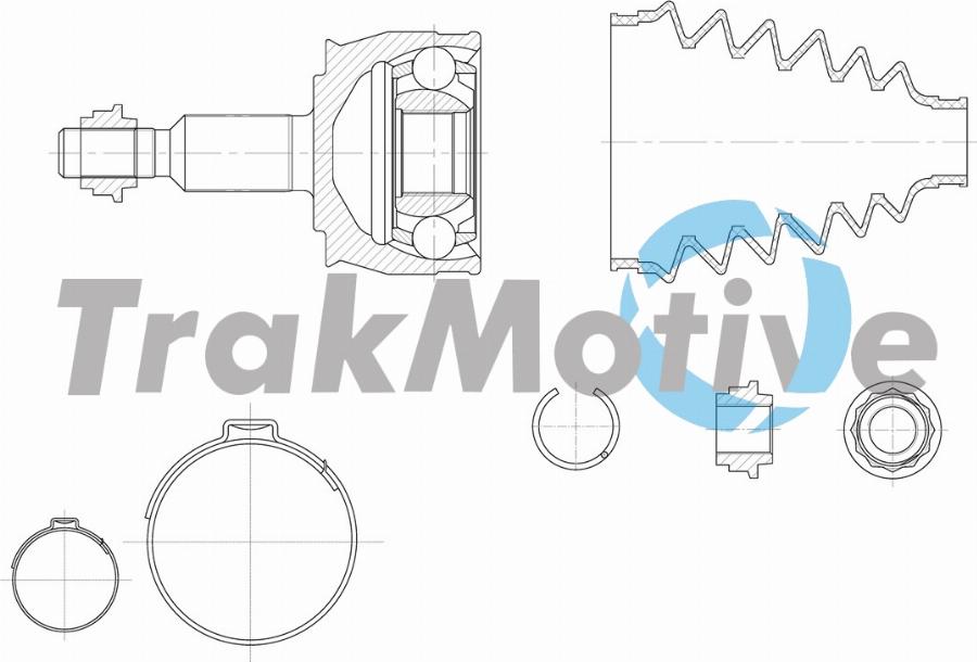 TrakMotive 40-0974 - Шарнірний комплект, ШРУС, приводний вал autocars.com.ua