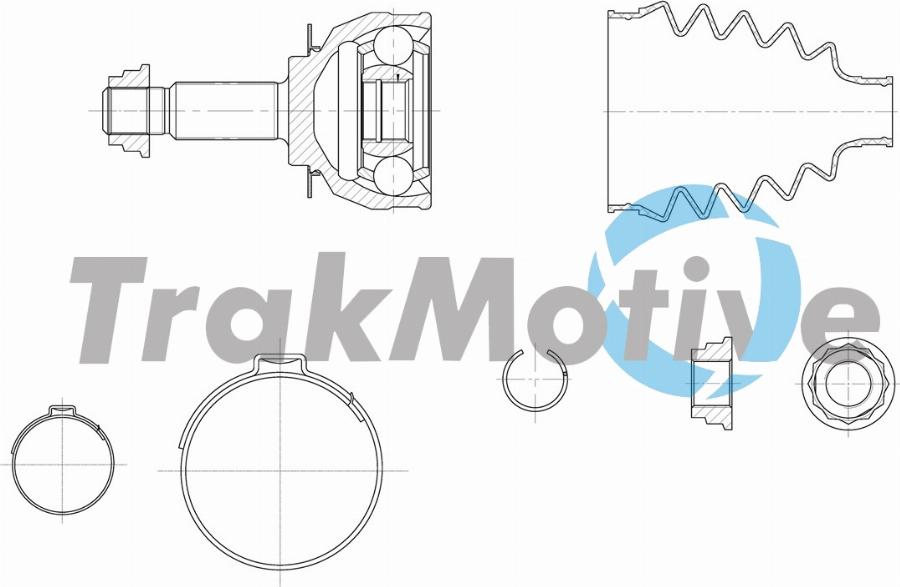 TrakMotive 40-0976 - Шарнірний комплект, ШРУС, приводний вал autocars.com.ua