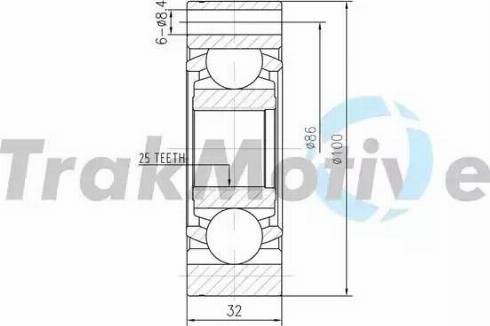 TrakMotive 45-0029 - Шарнірний комплект, ШРУС, приводний вал autocars.com.ua