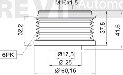 Trevi Automotive AP1018 - Ремінний шків, генератор autocars.com.ua