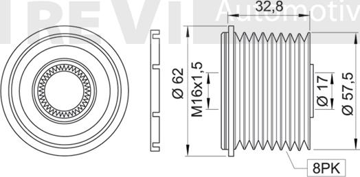 Trevi Automotive AP1066 - Шкив генератора, муфта autodnr.net